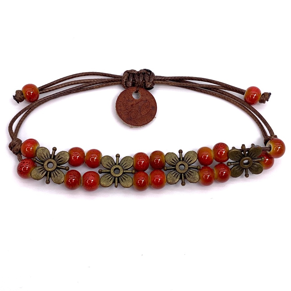 Ceramic Stone and Bronze Bracelet